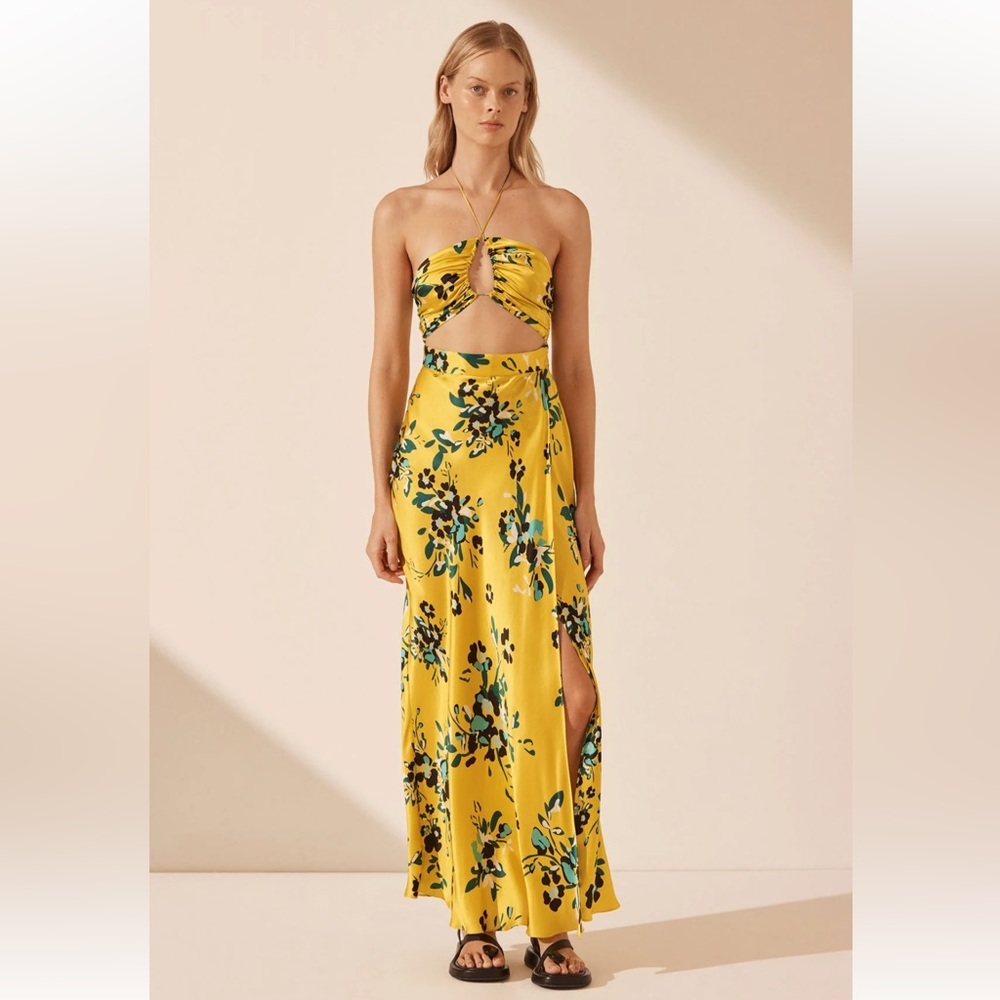 NWT Shona Joy silk cross front midi dress with slit 4